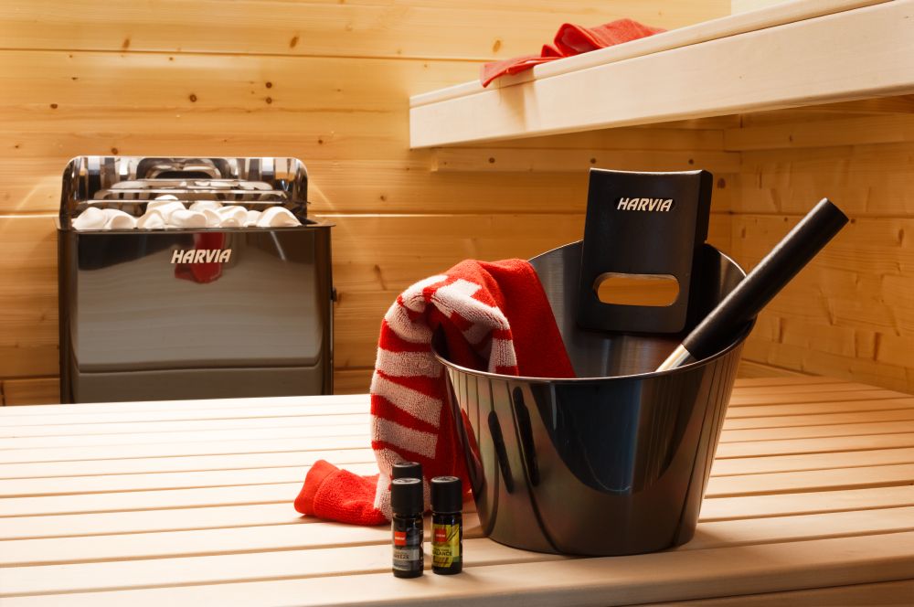 Harvia The Wall 8kW, Sauna Heater, Stainless Steel and Black Steel