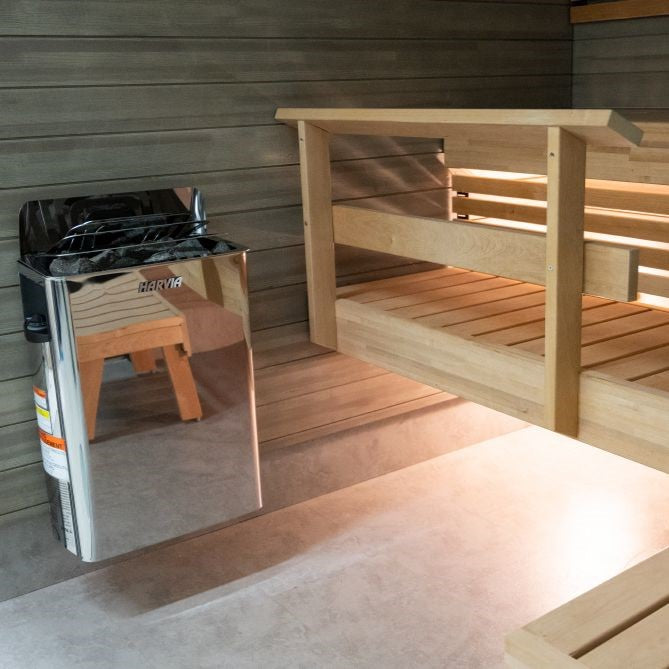Harvia The Wall 8kW, Sauna Heater, Stainless Steel and Black Steel