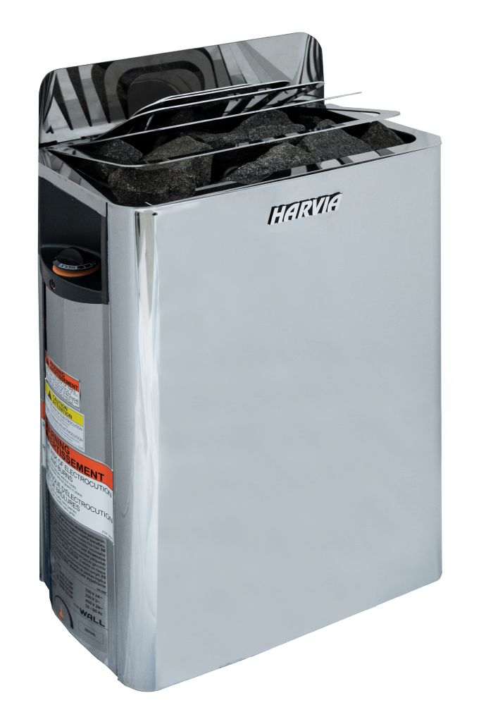 Harvia The Wall 8kW, Sauna Heater, Stainless Steel and Black Steel
