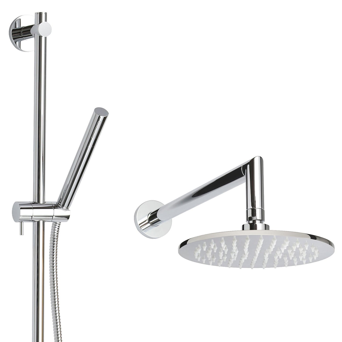 ThermaSol Shower Package w/Rain Canopy, Wall Shower Arm and Hand Shower, Round