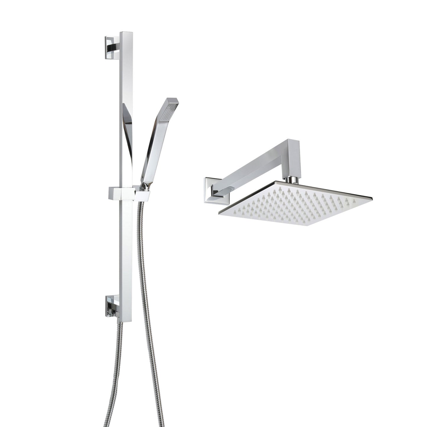 ThermaSol Shower Package w/Rain Canopy, Wall Shower Arm and Hand Shower, Square