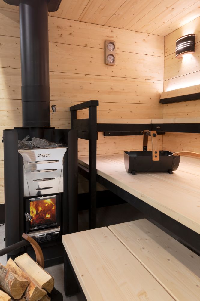 Harvia Sauna Wood Stove Chimney Kit, 1500mm, Black Steel