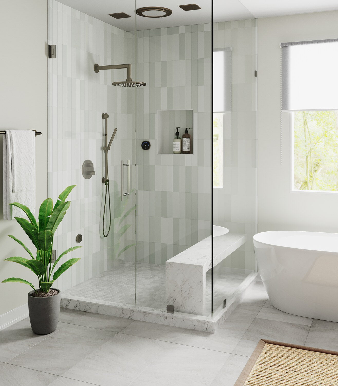ThermaSol Steam Shower Control, MicroTouch Series, Contemporary Flushmount