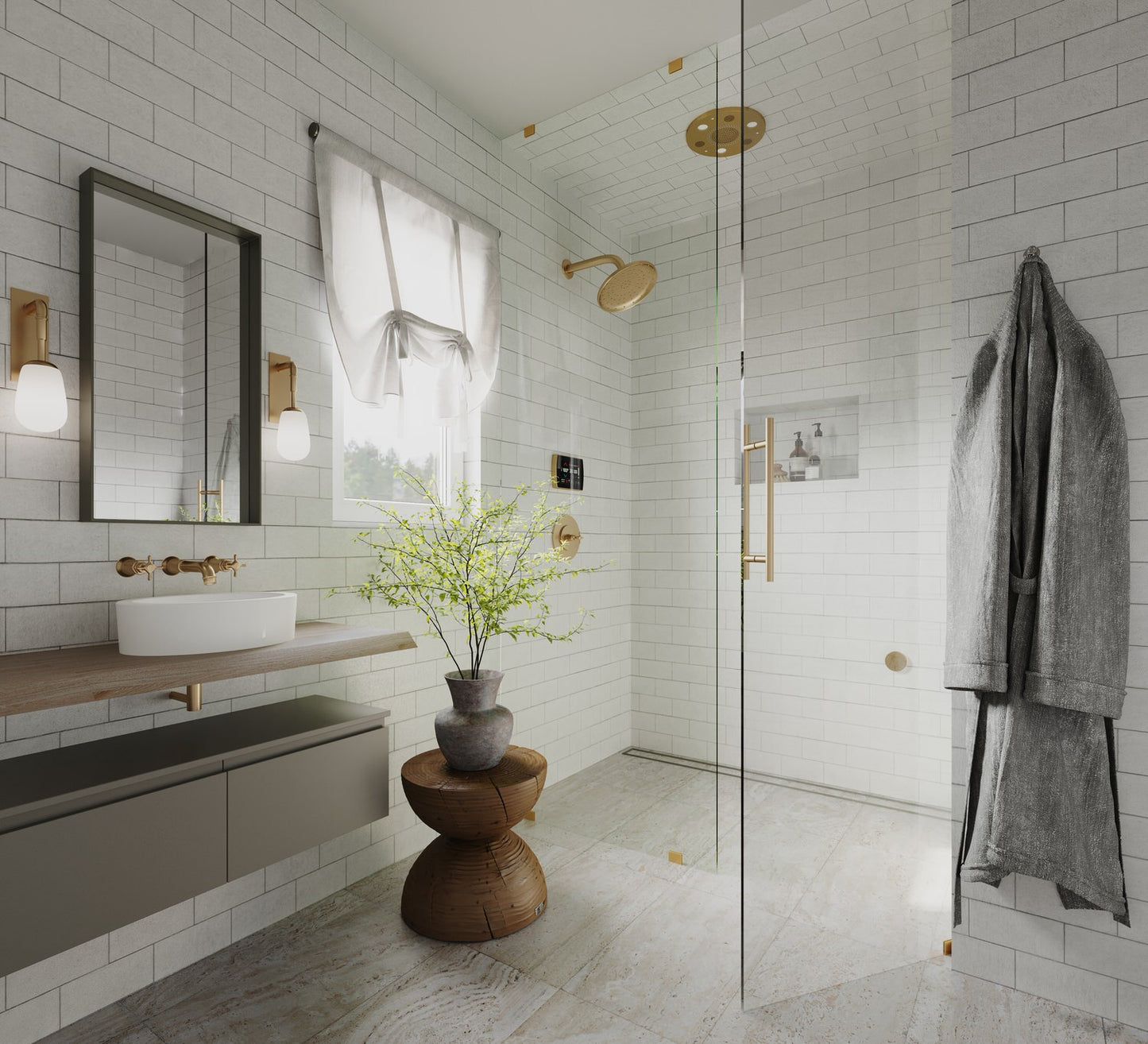 ThermaSol SignaTouch 5" Smart Touchscreen Steam Shower Control, Modern Recessed