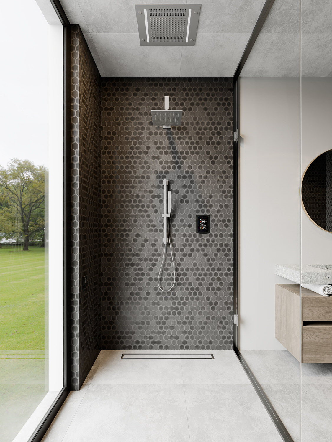 ThermaSol SignaTouch 5" Smart Touchscreen Steam Shower Control, Modern Recessed