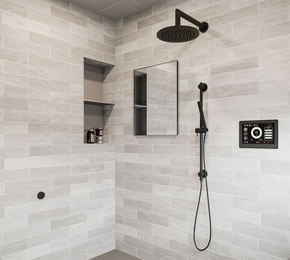 ThermaSol Shower Package w/Rain Canopy, Wall Shower Arm and Hand Shower, Round
