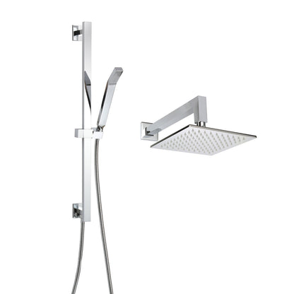 ThermaSol Shower Package w/Rain Canopy, Wall Shower Arm and Hand Shower, Square