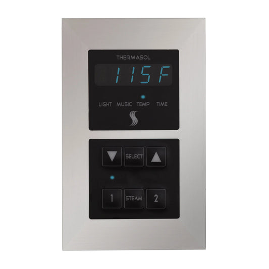 ThermaSol Signature Series, Steam Shower Control, 5.6" Digital Control, Modern Recessed