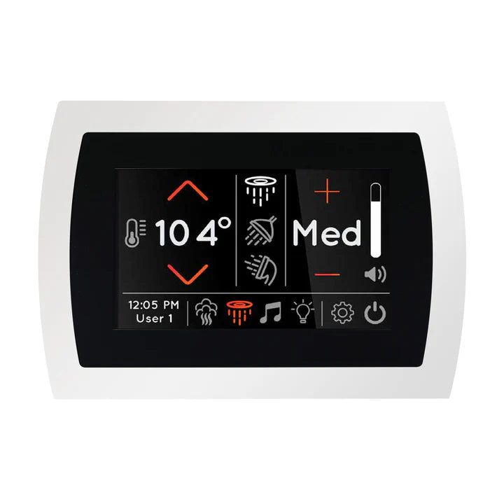 ThermaSol SignaTouch 5" Smart Touchscreen Steam Shower Control, Modern Recessed