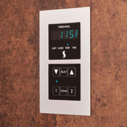 ThermaSol Signature Series, Steam Shower Control, 5.6" Digital Control, Modern Recessed